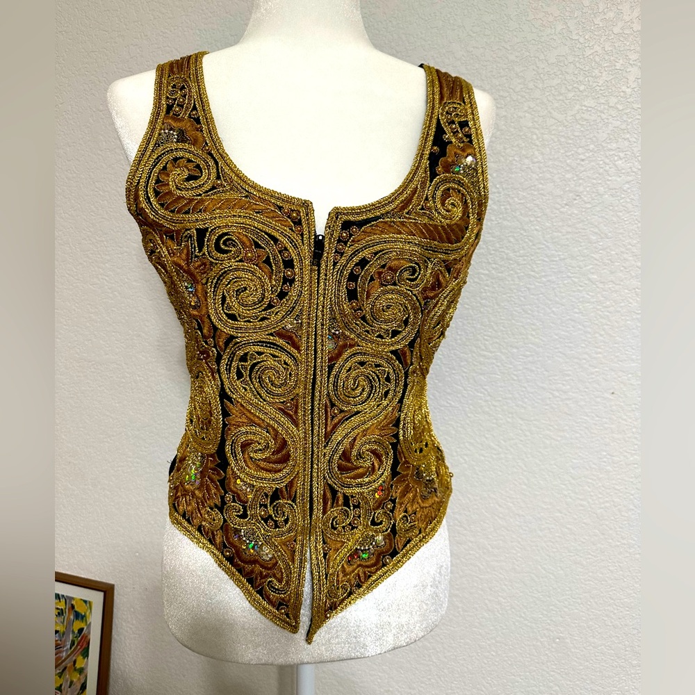 Unique Gorgeous NAEEM KHAN Riazee Designer Vintage beaded embroidered size8 vest